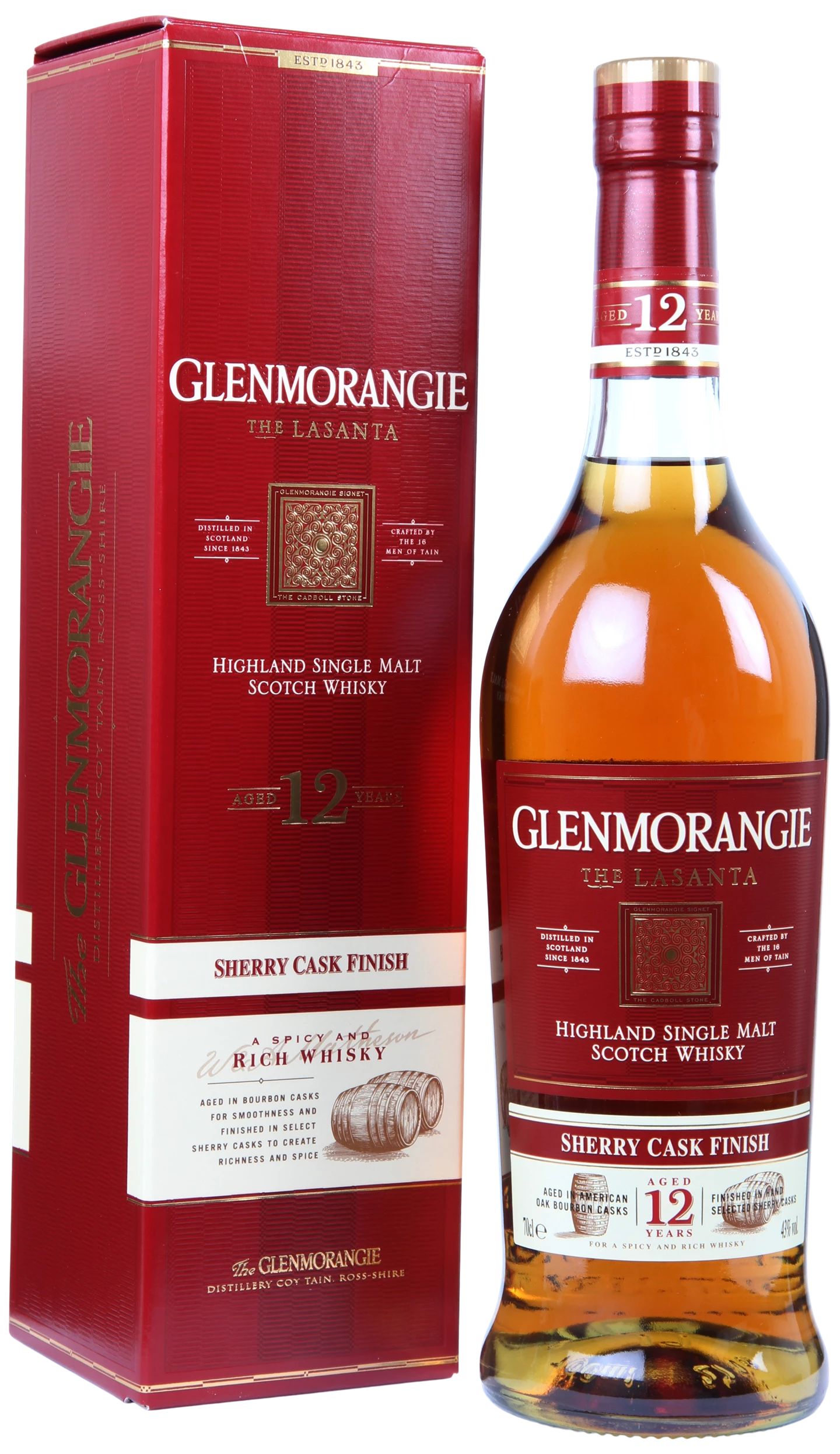 Løgismose Spiritus Glenmorangie Highland Skotland 46% Glenmorangie Whisky Lasanta 12 Years Æske - 221140 1