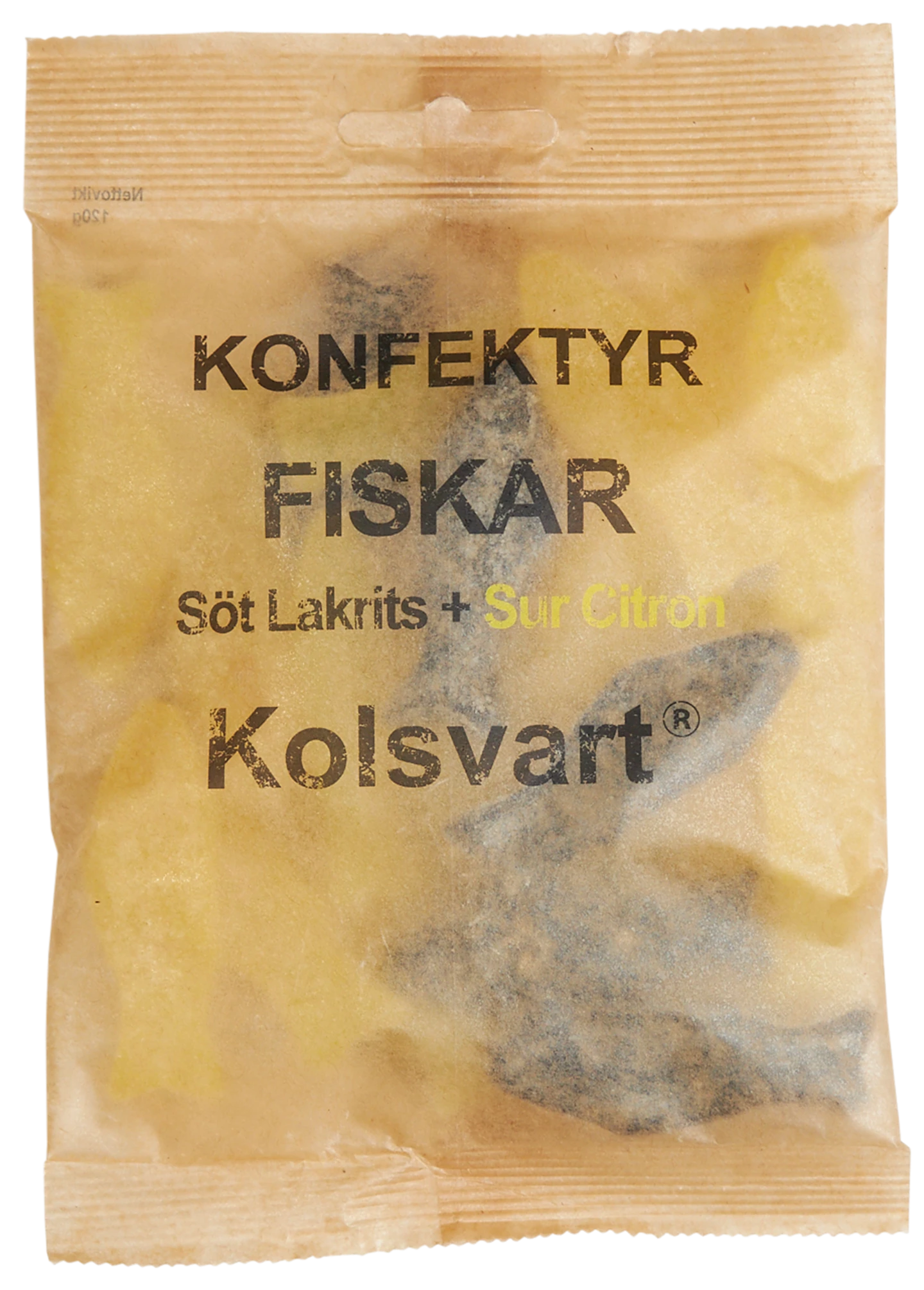 Løgismose Delikatesser Kolsvart Sur citron & sød lakrids fisk 120g - 216155